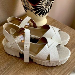 White summer sandals